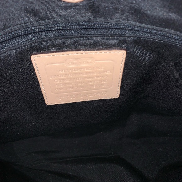 COACH Platinum Leather Trim Bag. Very classy. Multiple compartments. - Picture 6 of 11